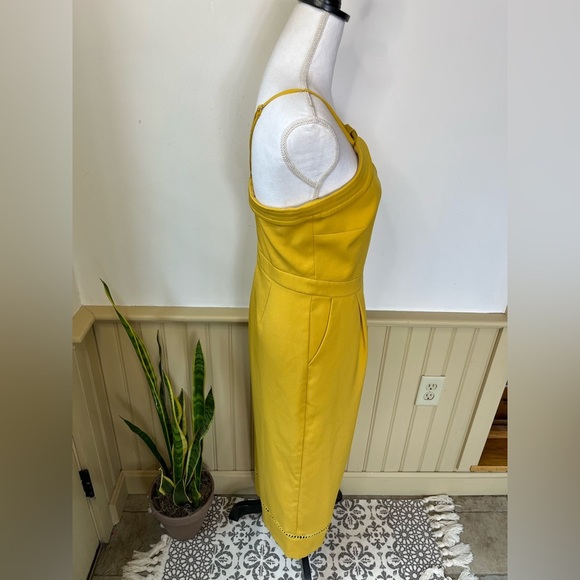 Anthropologie Adelyn Rae Wide Leg Culotte Jumpsuit Romper Mustard Women’s Sz S - Picture 2 of 9